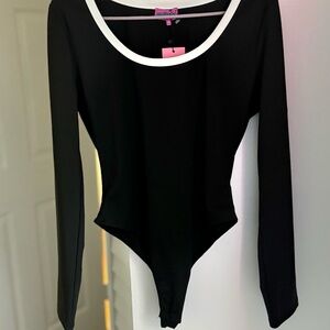 Edikted Black and white NWT Bodysuit XL